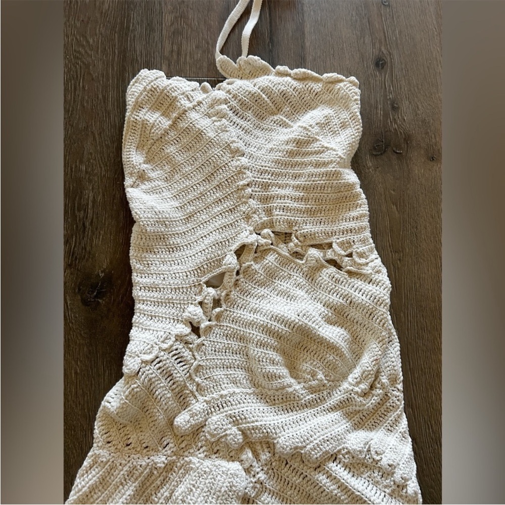 Cult Gaia Undina Crochet Mini Dress Off White - Picture 9 of 9